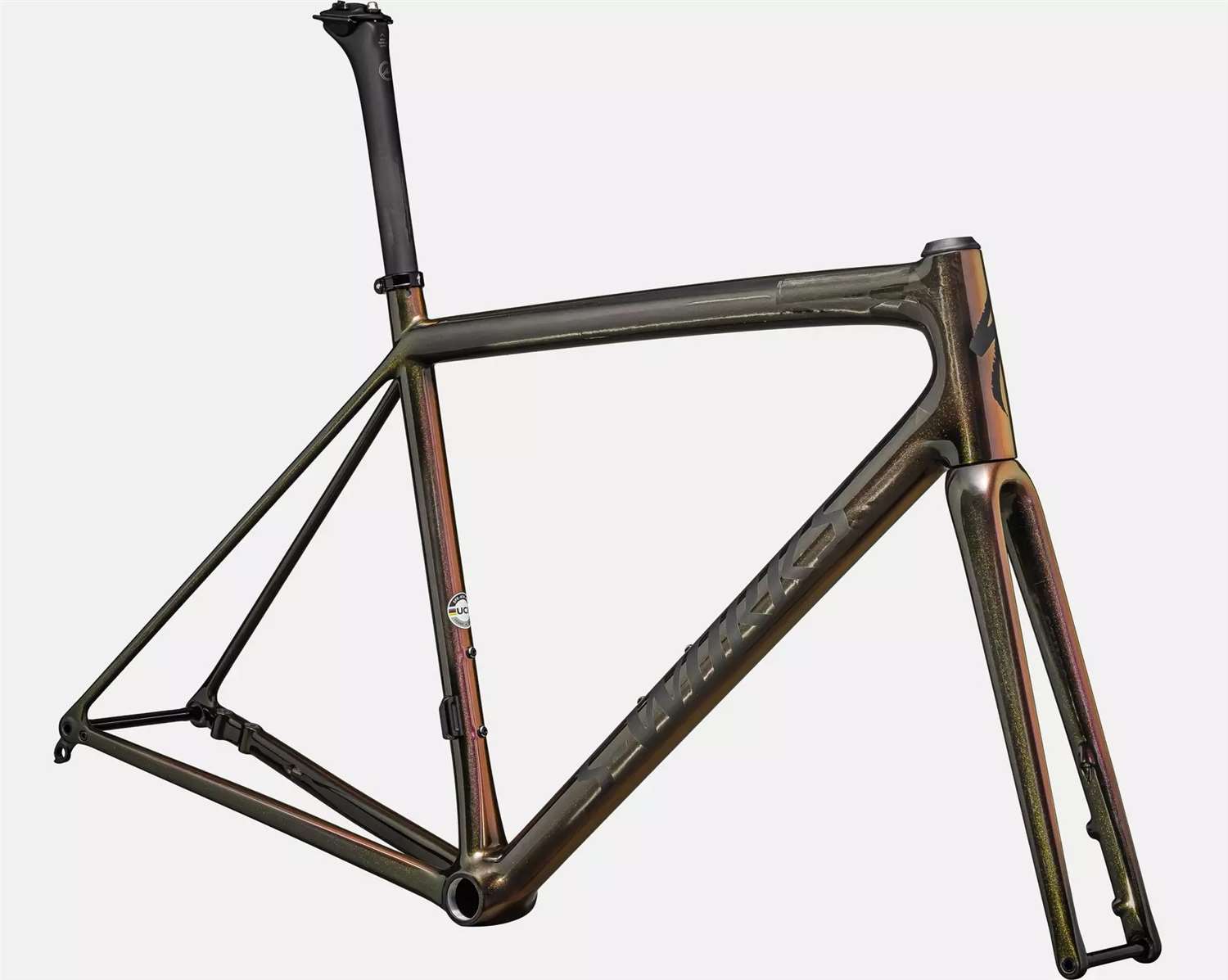 SPECIALIZED 2024 - AETHOS S-WORKS TELAIO FRAMESET ROAD - GLOSS CARBON / MAGENTA-GOLD EDGE FADE / GOLD PEARL / SATIN METALLIC OBSIDIAN