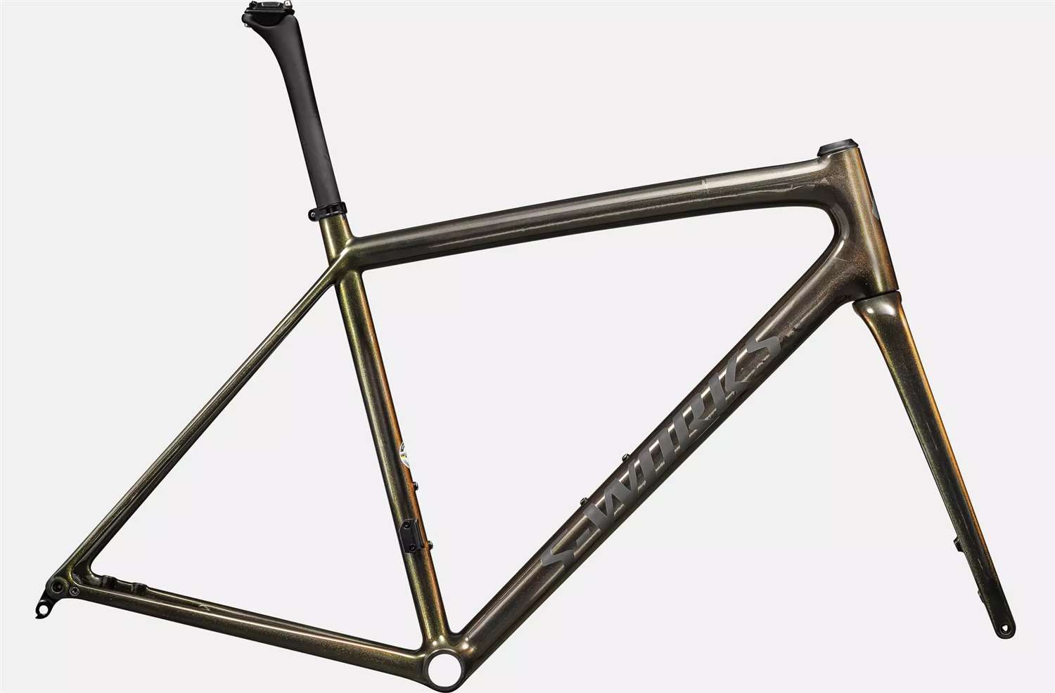 SPECIALIZED 2024 - AETHOS S-WORKS TELAIO FRAMESET ROAD - GLOSS CARBON / MAGENTA-GOLD EDGE FADE / GOLD PEARL / SATIN METALLIC OBSIDIAN