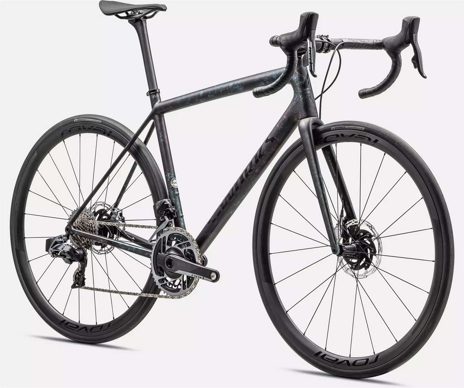 SPECIALIZED 2023 - S-WORKS AETHOS SRAM RED ETAP AXS 12V POWER - GLOSS OBSIDIAN / LAPIS + ABALONE ORGANIC COLOR RUN / OBSIDIAN