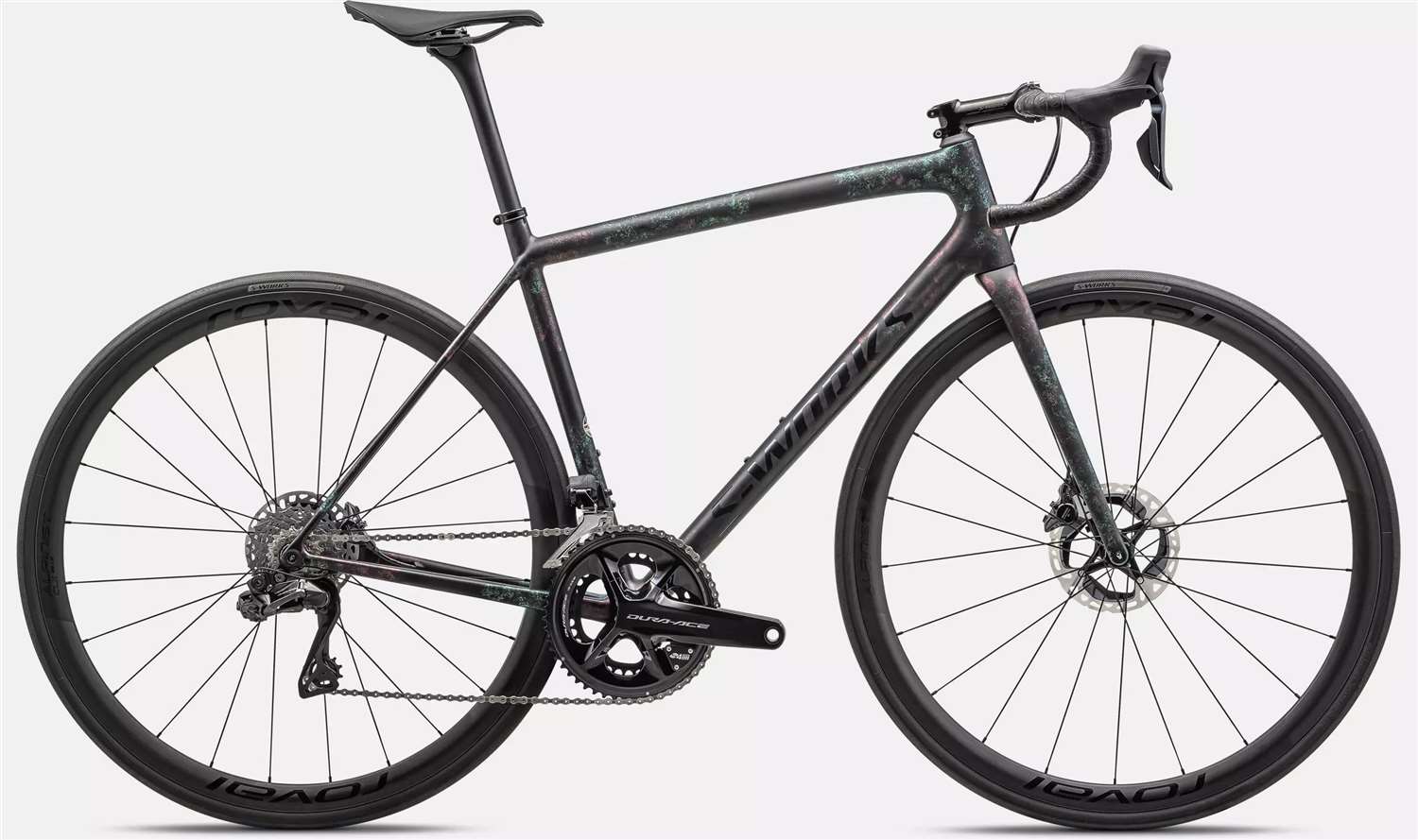 SPECIALIZED 2023 - S-WORKS AETHOS DURA ACE DI2 12V POWER 4IIII - GLOSS OBSIDIAN / LAPIS + ABALONE ORGANIC COLOR RUN / OBSIDIAN