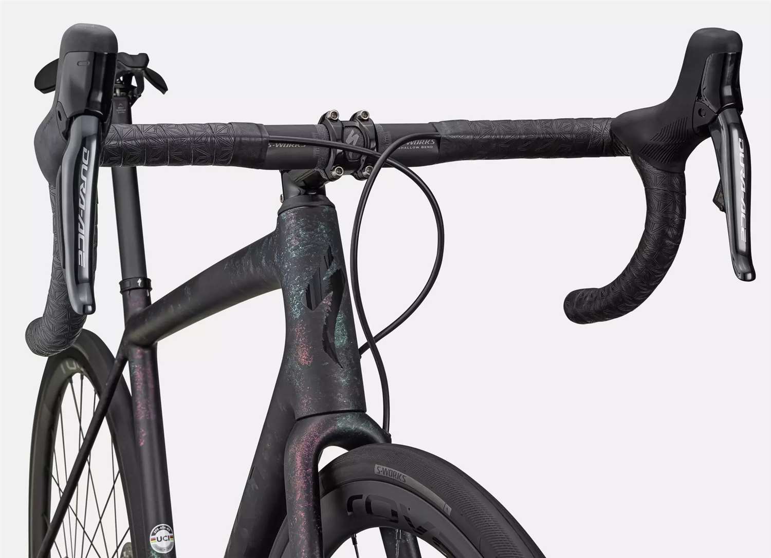 SPECIALIZED 2023 - S-WORKS AETHOS DURA ACE DI2 12V POWER 4IIII - GLOSS OBSIDIAN / LAPIS + ABALONE ORGANIC COLOR RUN / OBSIDIAN