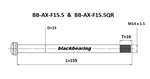 BLACKBEARING - PERNO PASSANTE PER FORCELLA FOX BOOST DIAM 15 LUNGHEZZA 155 PASSO M14X1,5 QUICK RELEASE