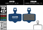 GALFER -: PASTIGLIE MESCOLA BLU PER ELIXIR / XX / X0 / DB - LEVEL / T / TL / TLM / ULTIMATE - SRAM ROAD