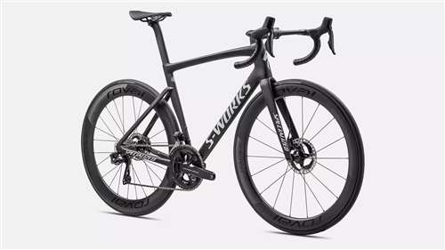SPECIALIZED 2023 - S-WORKS TARMAC SL7 SHIMANO DURA-ACE DI2 12V - SATIN RED ONYX GRANITE OVER BLACK / METALLIC WHITE SILVER