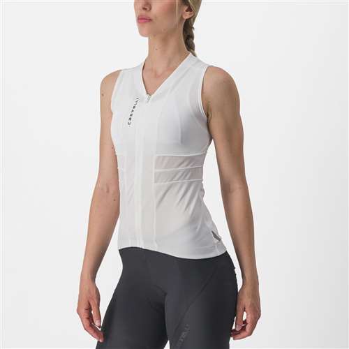 CASTELLI -: MAGLIA SMANICATA ANIMA 4 SLEEVELESS - BIANCA